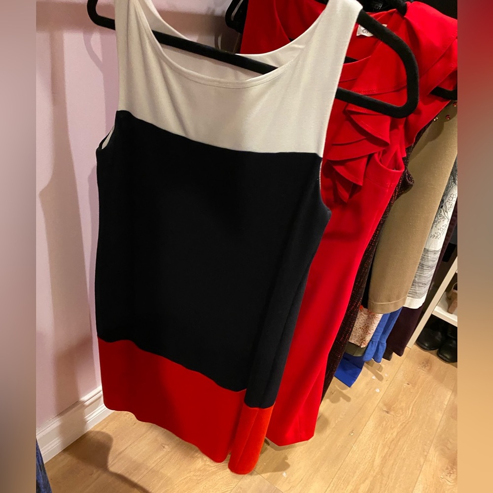 Cute sleeveless color block dress